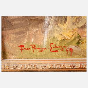 Herbstliche Stadtansicht im Münchner Umland