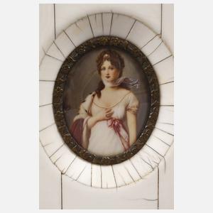 Vier Elfenbeinminiaturen