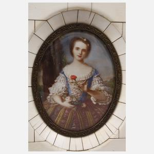 Vier Elfenbeinminiaturen