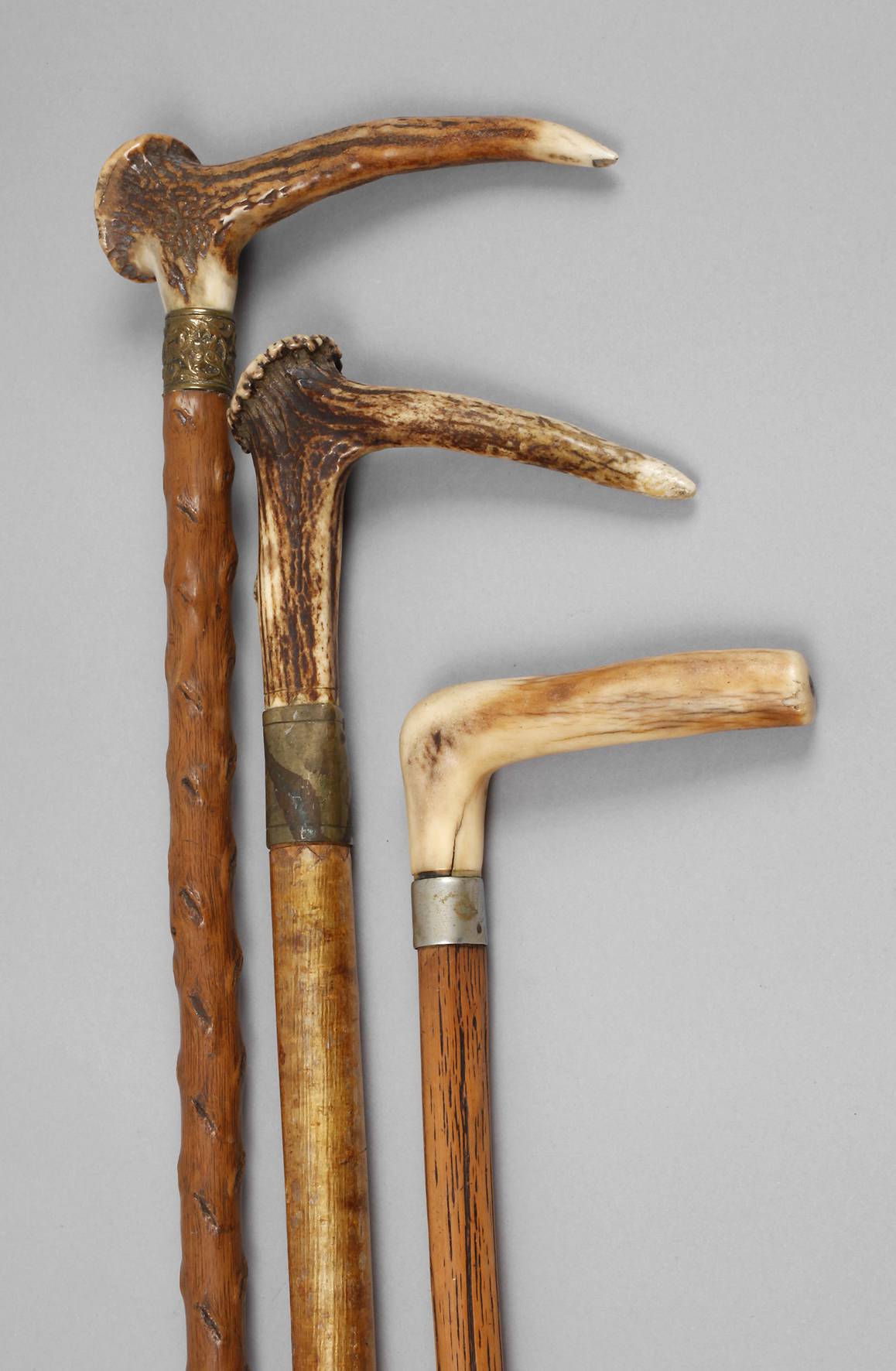 Drei jagdliche Spazierstöcke