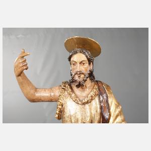 Große geschnitzte Heiligenplastik