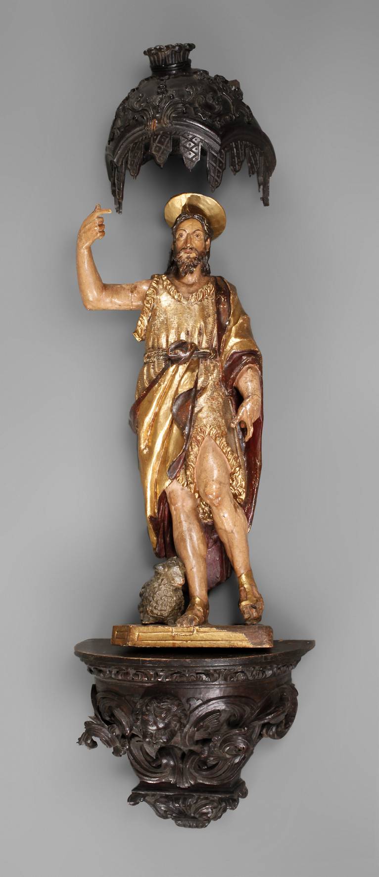 Große geschnitzte Heiligenplastik