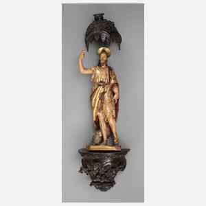 Große geschnitzte Heiligenplastik