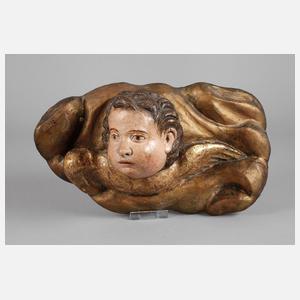 Geschnitzter Engelskopf