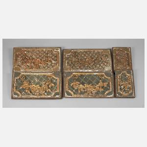 Sechs Zierappliken Rokoko