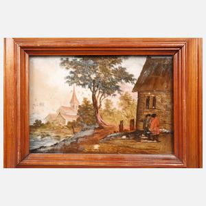 Paar Hinterglasbilder