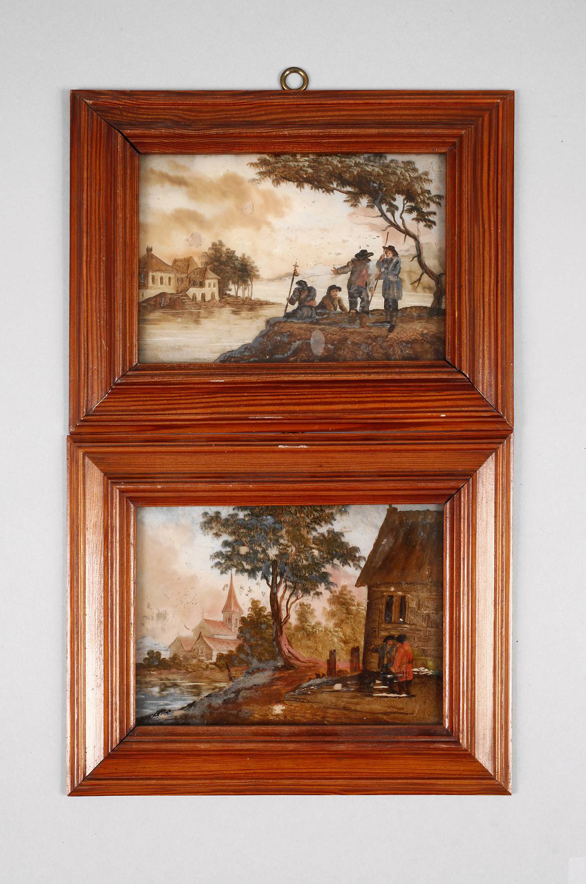 Paar Hinterglasbilder