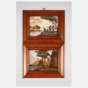 Paar Hinterglasbilder