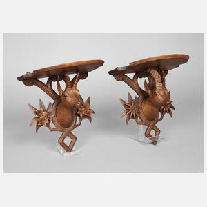 Paar figürliche Konsolen