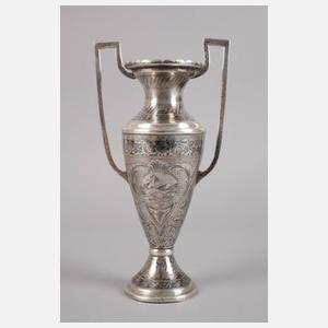 Große Silbervase in Niellotechnik