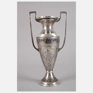 Große Silbervase in Niellotechnik