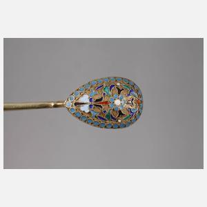 Russland neun Silberlöffel Email