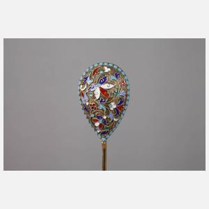 Russland zwei Silberlöffel Email