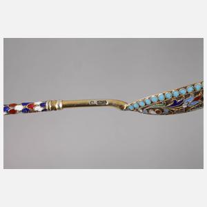 Russland zwei Silberlöffel Email