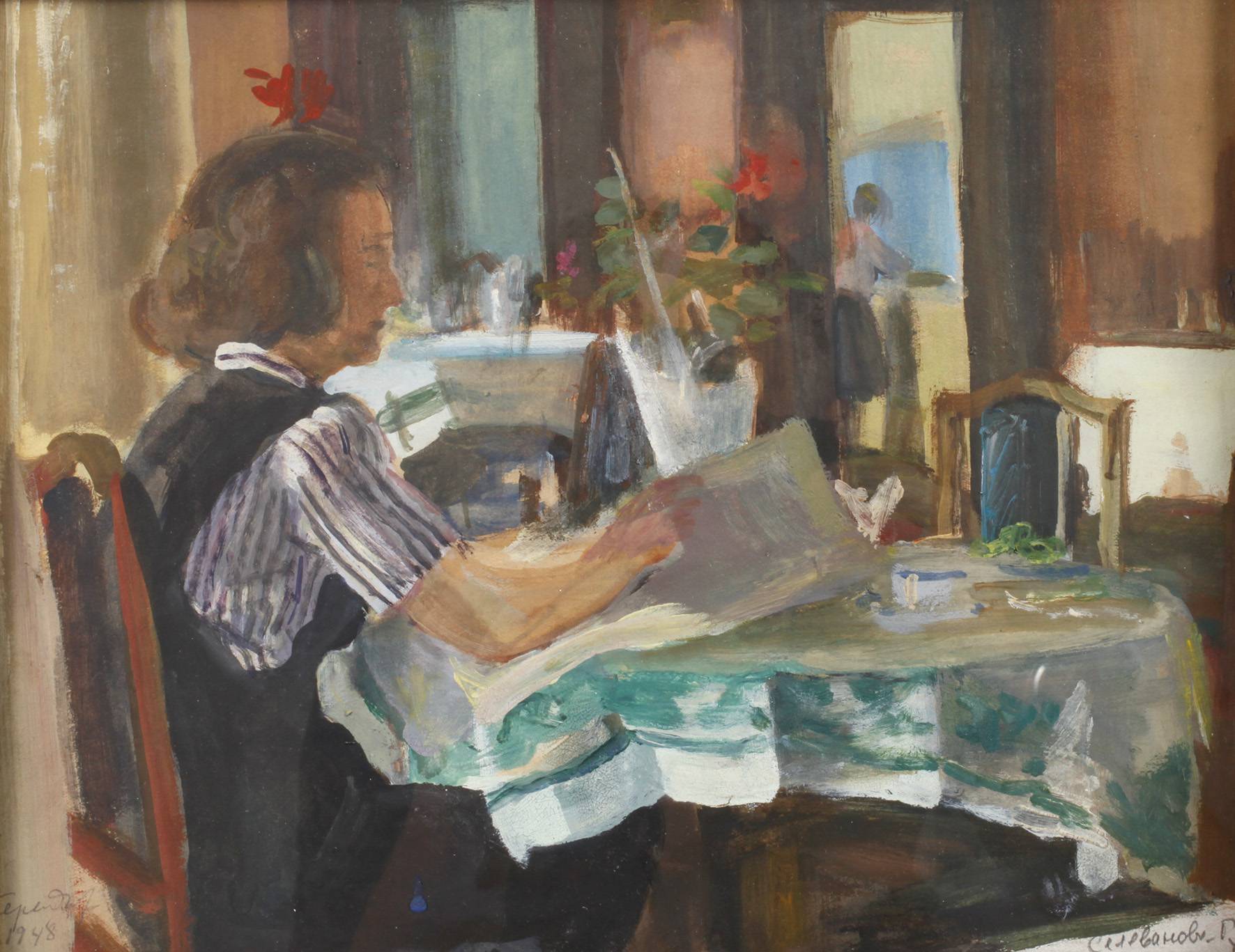 R. Selevanow, Mädchen am Tisch