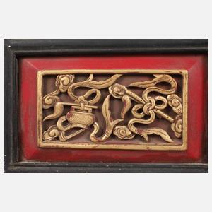 Paar gerahmte Porzellanbildplatten