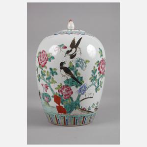 Deckelvase Famille Rose