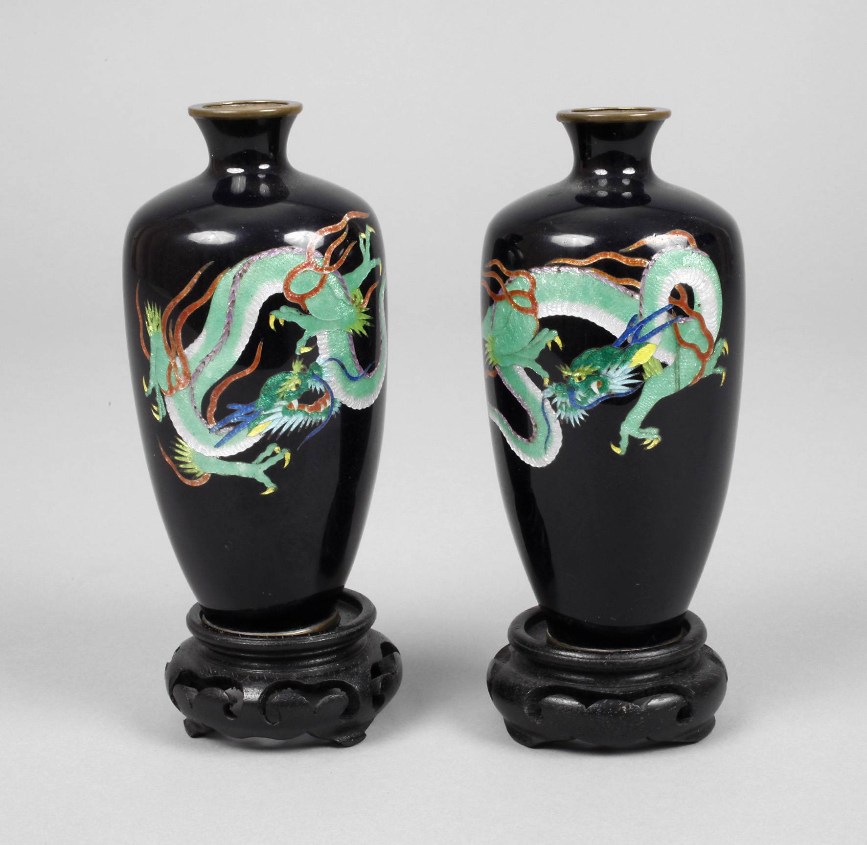 Paar Ziervasen Cloisonné