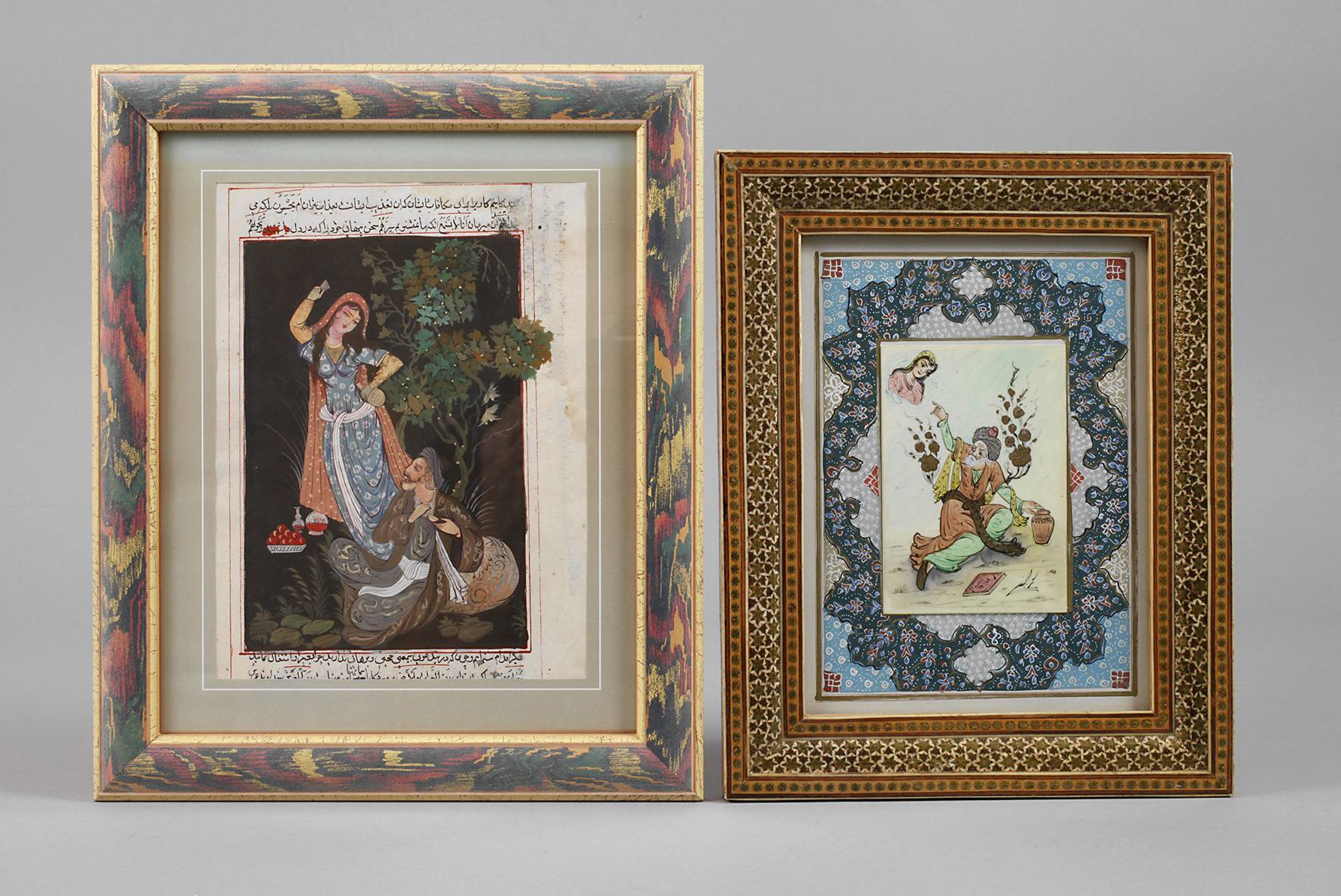 Zwei persische Miniaturmalereien