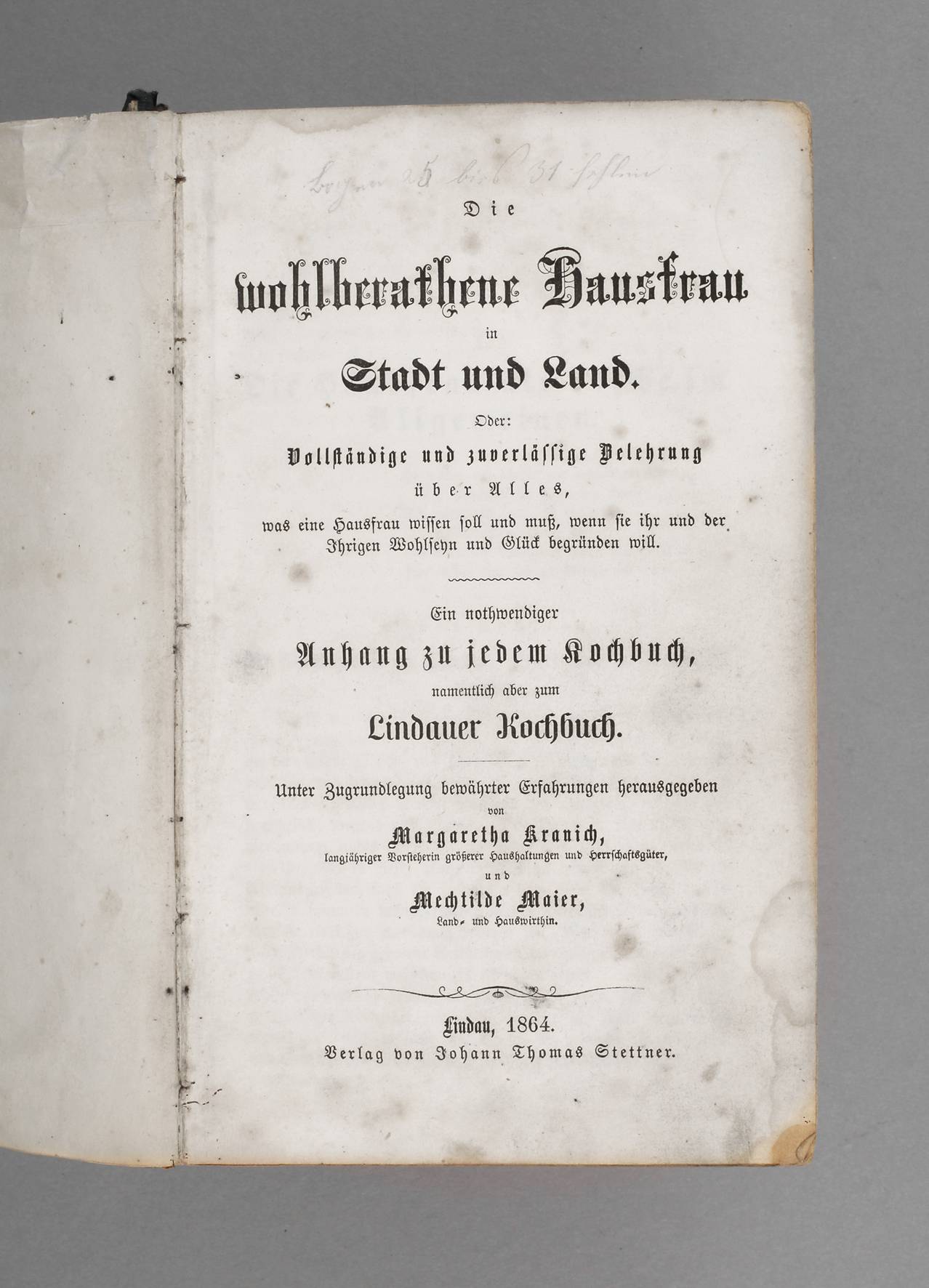 Die wohlberathene Hausfrau