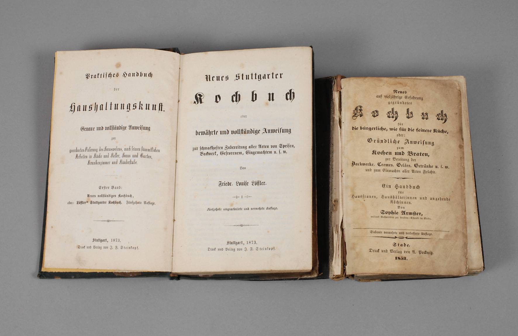Zwei Kochbücher um 1870