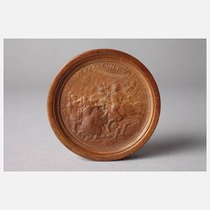 Spielstein mit Relief einer Medaille Wilhelm III. 1683