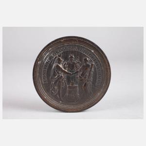 Spielstein mit Relief einer Medaille Wilhelm III. 1691