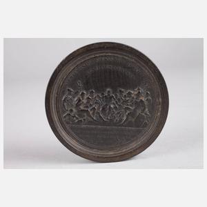 Spielstein mit Relief einer Medaille Wilhelm III. 1691