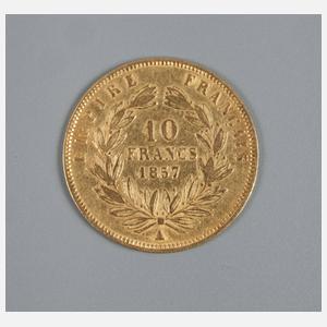 10 Francs Frankreich 1857