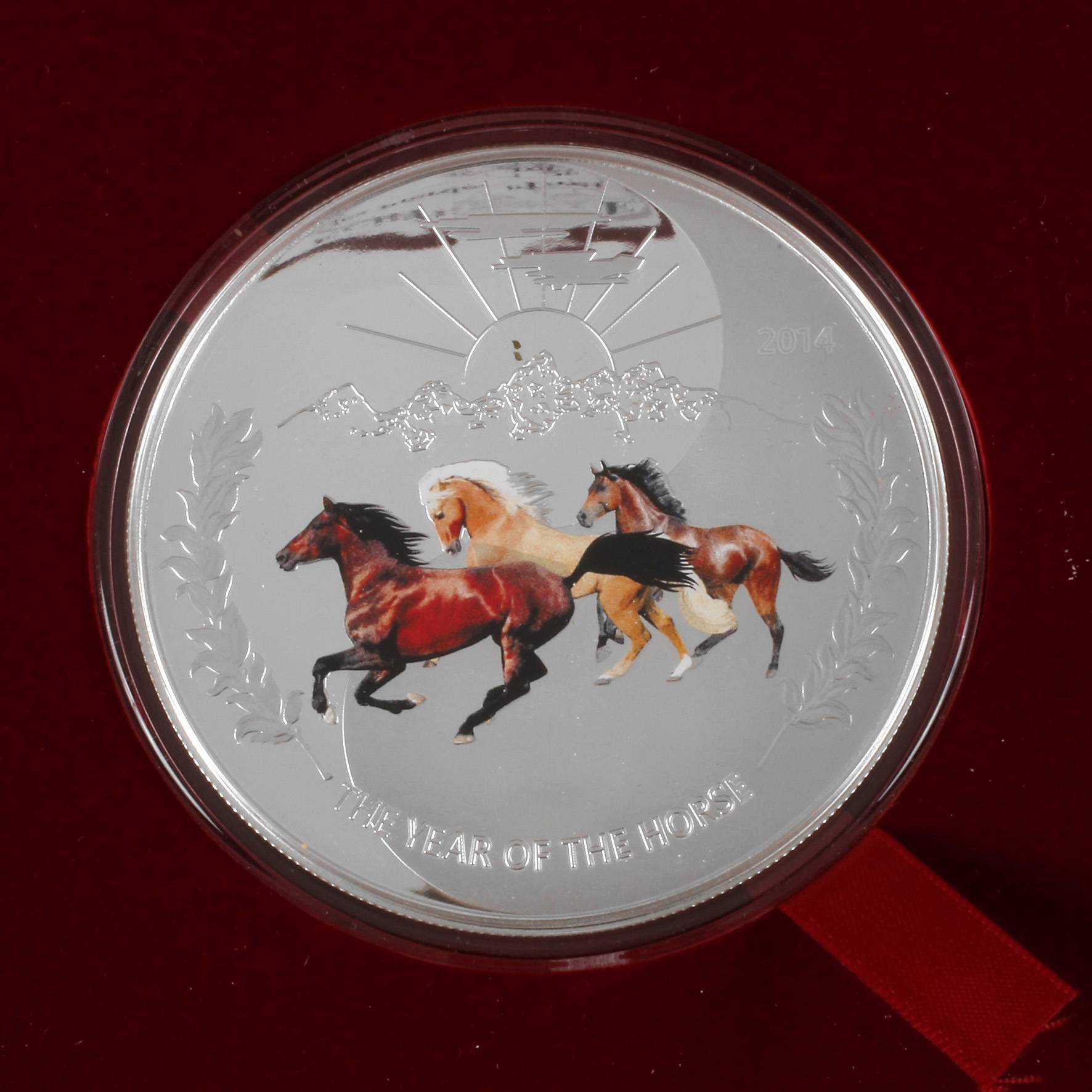 Farbmünze Jahr des Pferdes