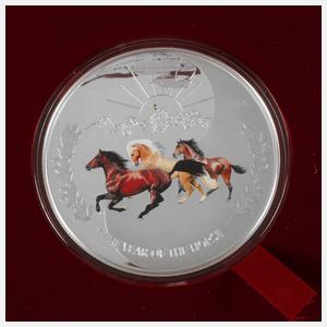 Farbmünze Jahr des Pferdes