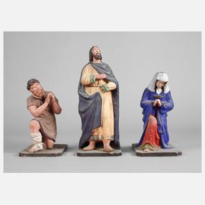 Drei große Krippenfiguren