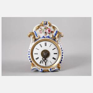 Miniatur-Porzellanschilderuhr mit Wecker