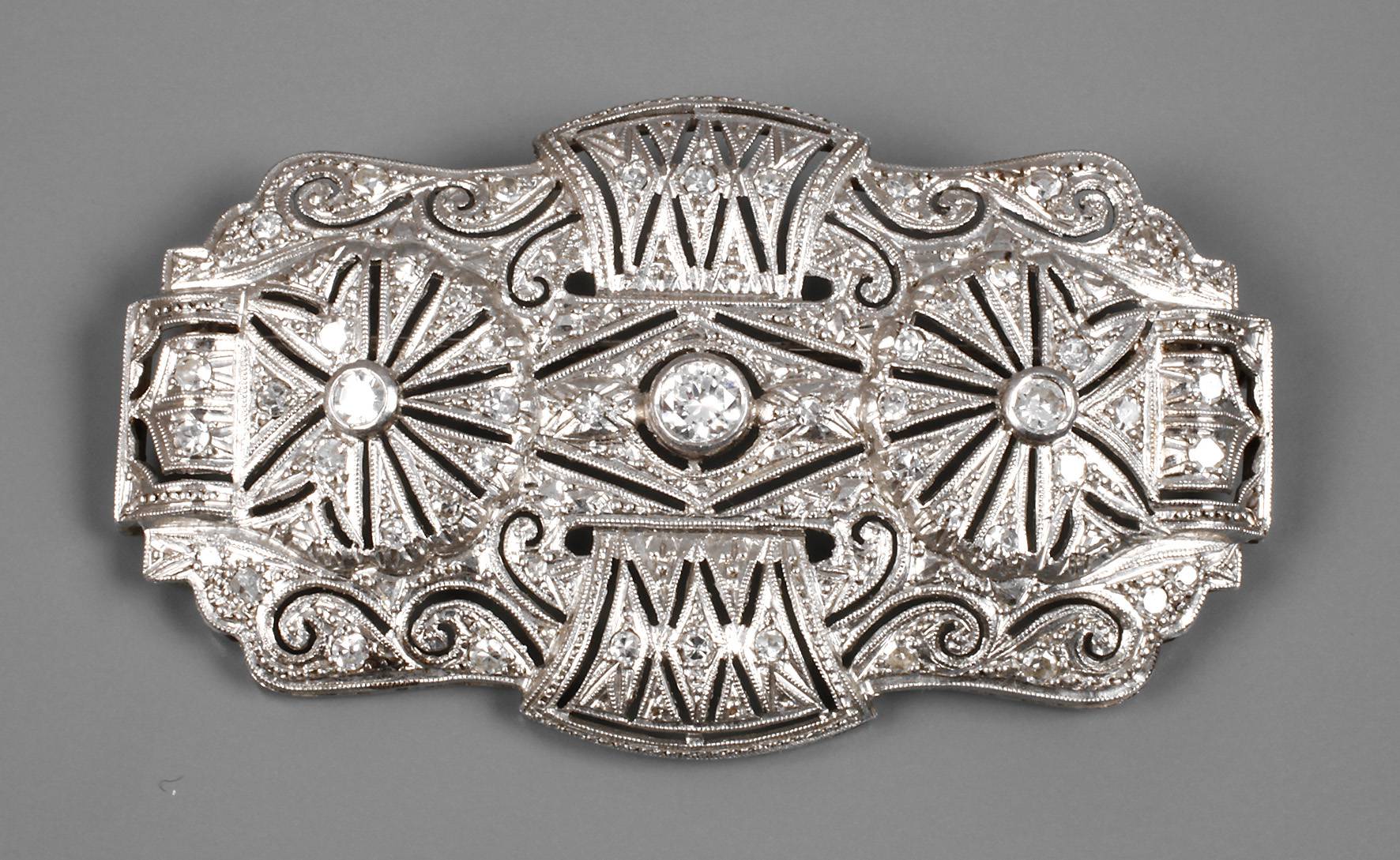 Große Brosche mit Brillanten