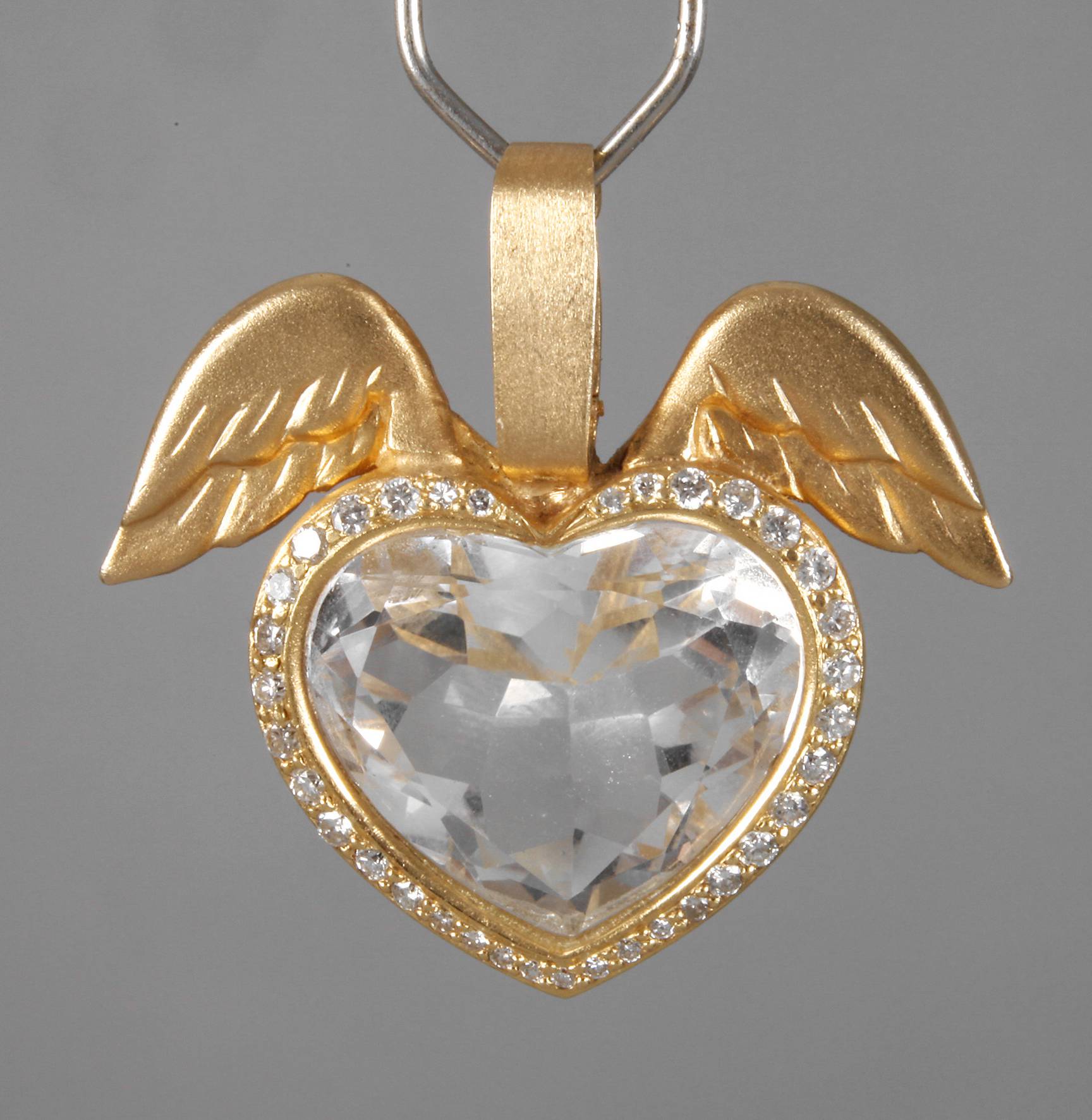 Anhänger mit Bergkristall und Brillanten