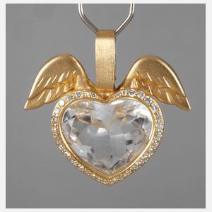 Anhänger mit Bergkristall und Brillanten