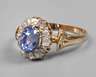 Damenring mit Saphir und Diamant