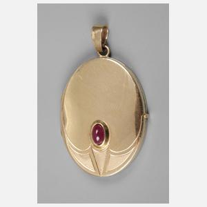 Medaillon besetzt mit Rubincabochon
