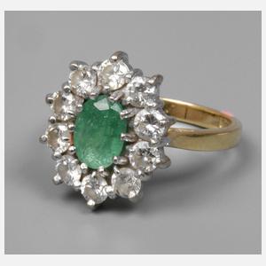 Damenring mit Smaragd und Brillanten