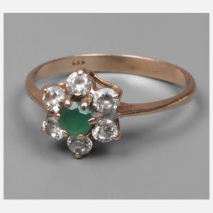 Damenring mit Smaragd und Brillanten