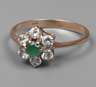 Damenring mit Smaragd und Brillanten