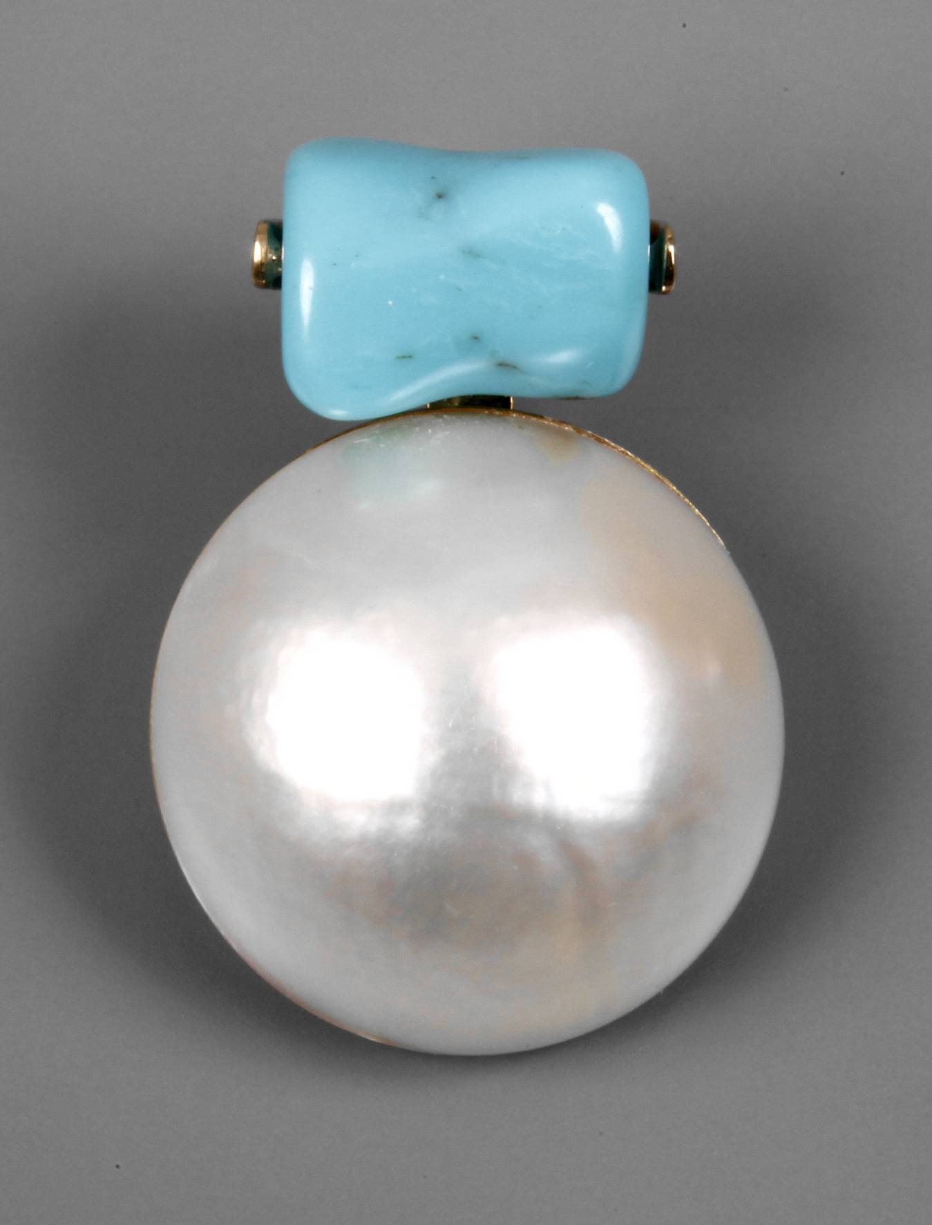 Anhänger mit Mabéperle und Türkis