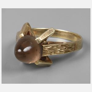 Designerring mit Rauchquarz