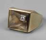 Herrenring mit Rauchquarz und Diamant