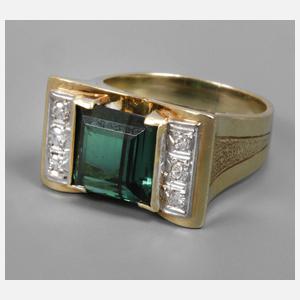 Damenring mit Turmalin und Diamanten