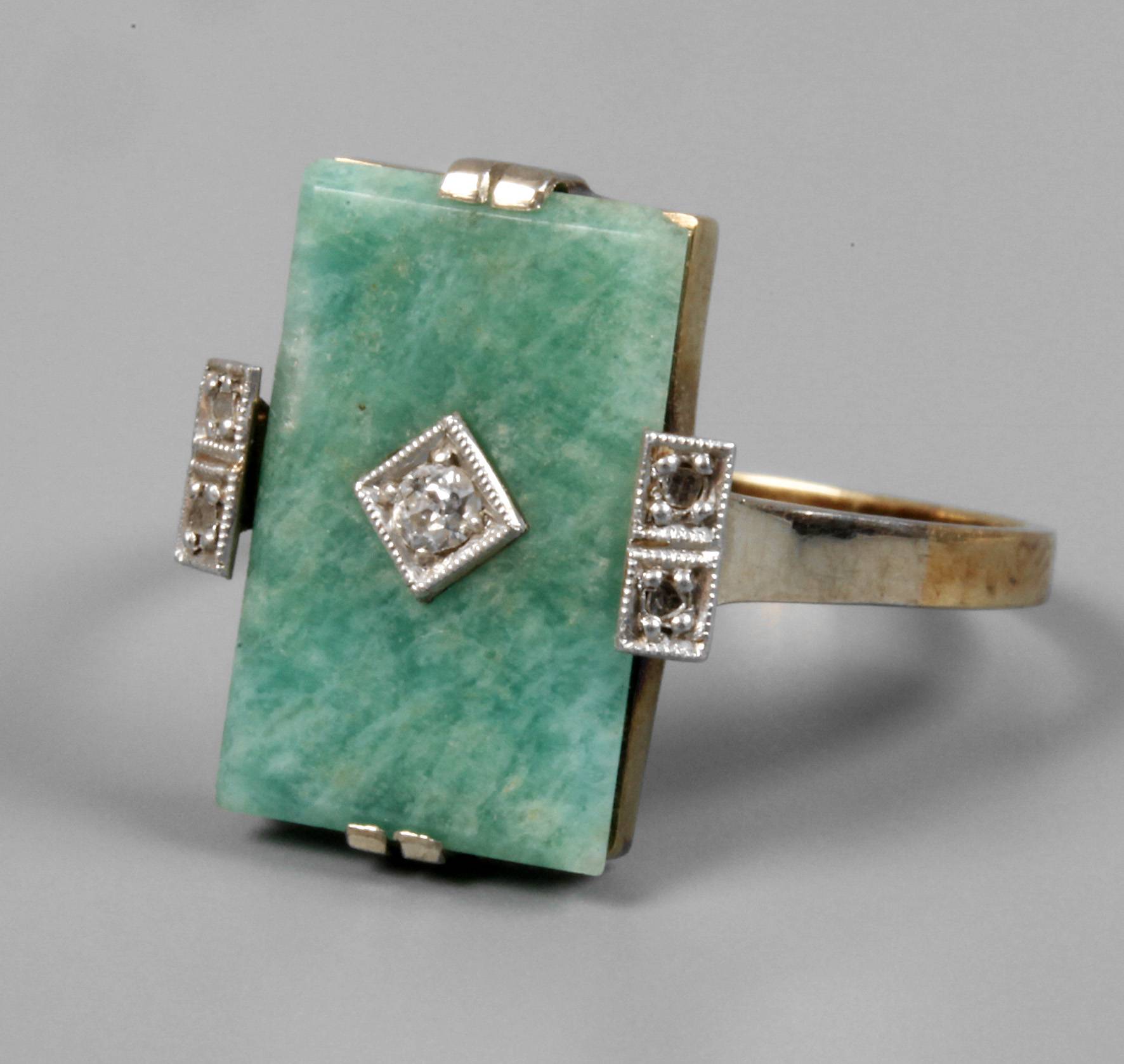 Damenringe mit Amazonit und Diamanten