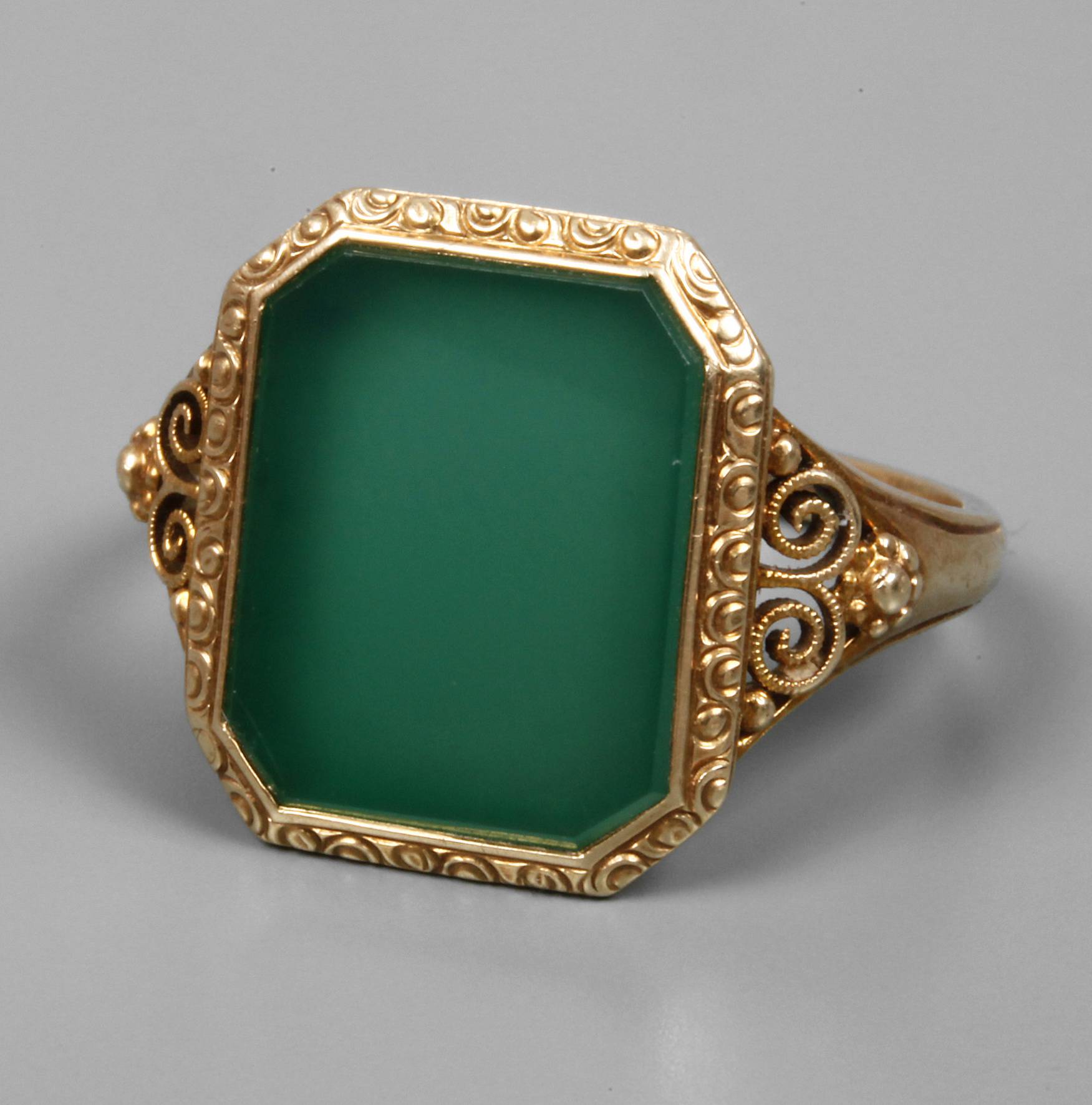 Historismusring mit Chrysopras
