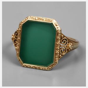Historismusring mit Chrysopras