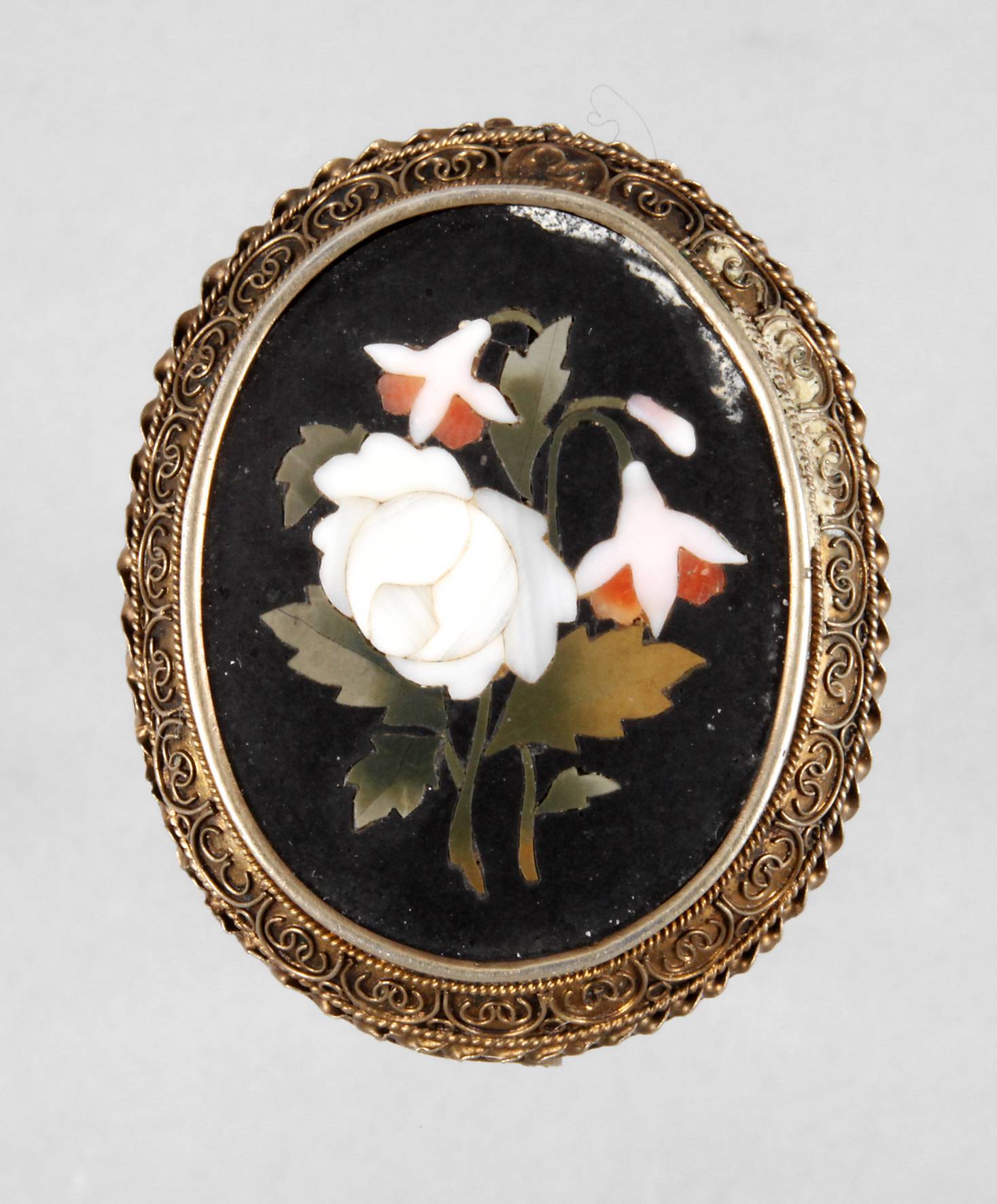 Brosche mit Pietra Dura