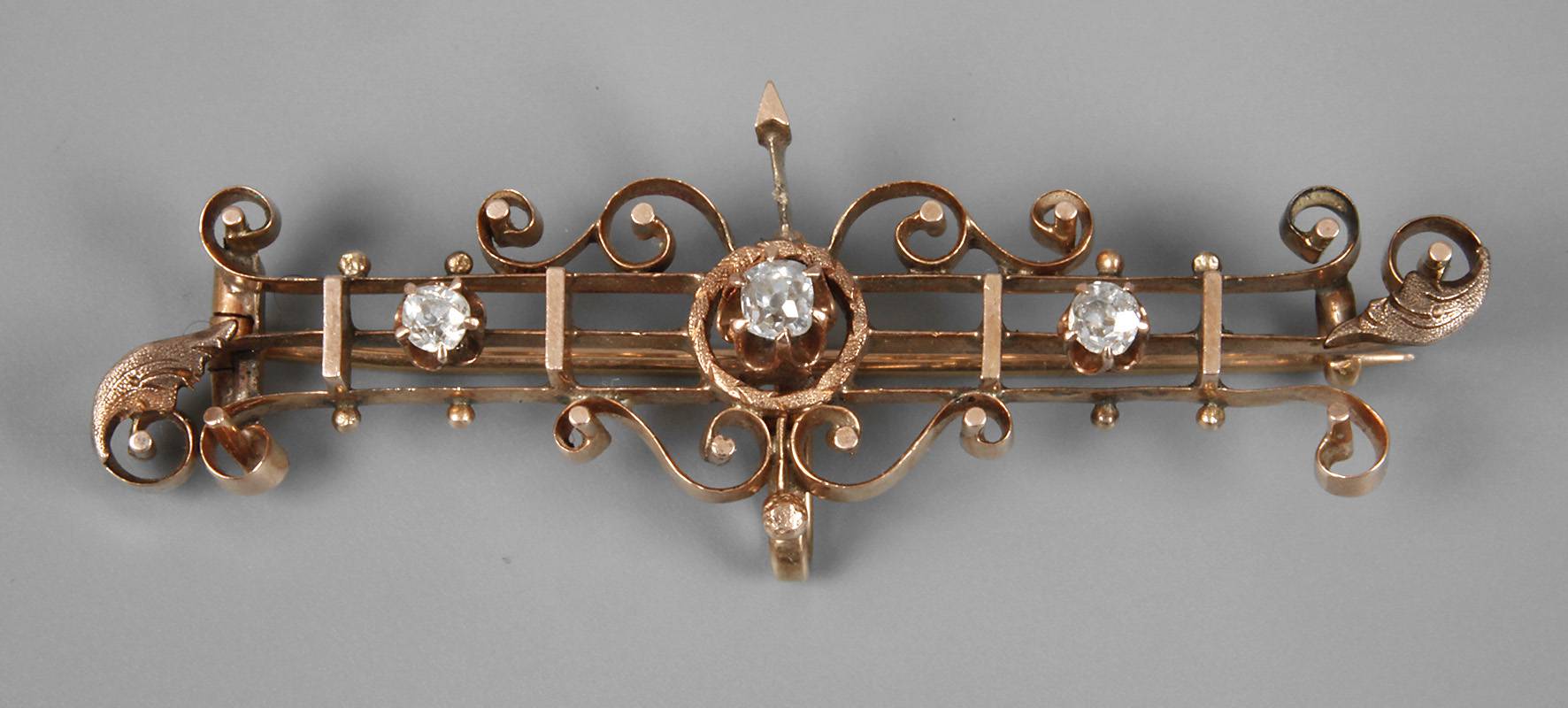 Historismusbrosche mit Diamanten